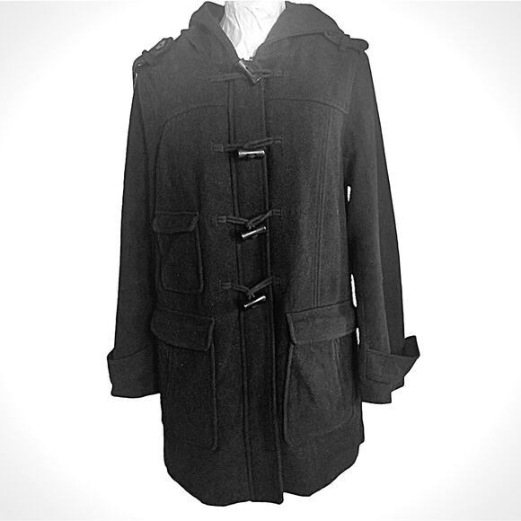 VTG Y2K GAP Recycled Wool Toggle Coat Womens SZ M Midi Minimalist Winter Warm - Picture 1 of 11